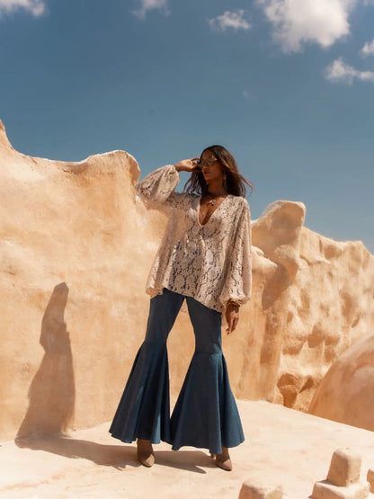 Retro Flare High-Waisted Jeans