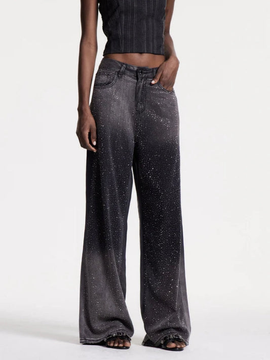 Black Rhinestone Jeans